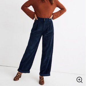 NWT Madewell pleated wide leg corduroy pant 4